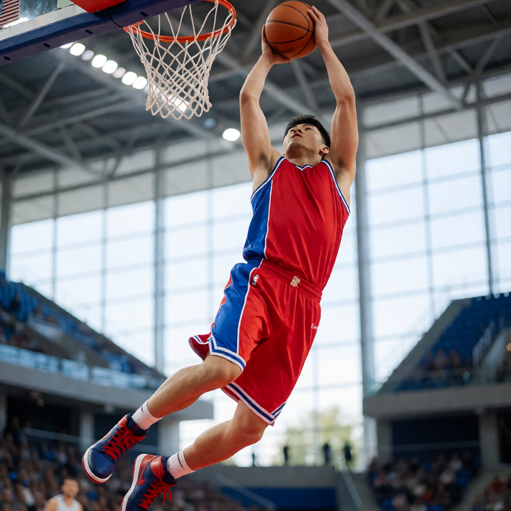 NBA篮球赛事画面，展示职业篮球竞技的精彩对抗